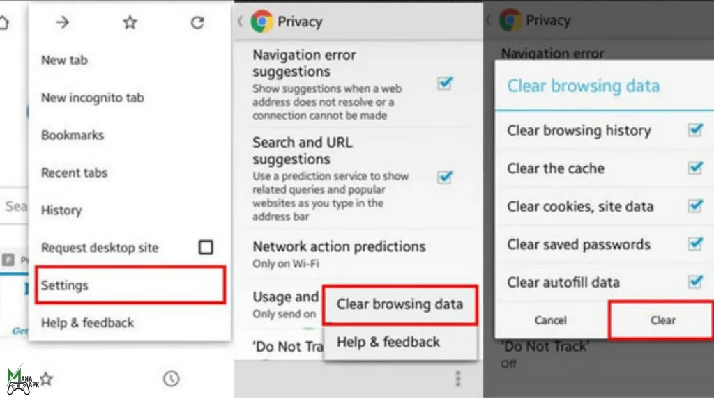 How to clear cache on android devices