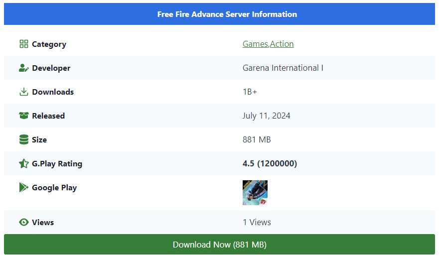 How to Install Free Fire Advance Server 2024