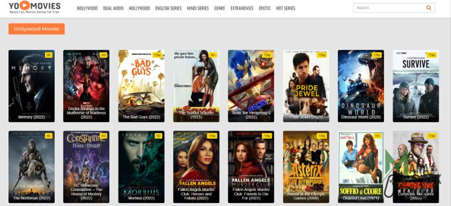 Movies collection of Yomovies Apk