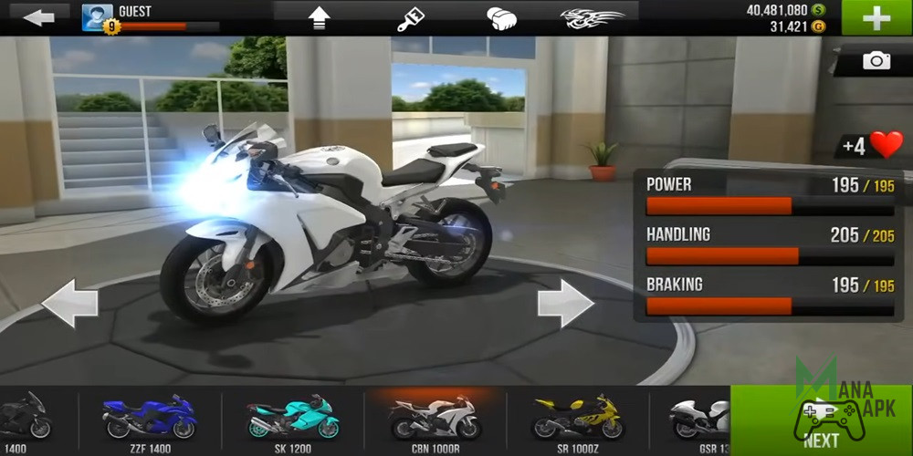 CBN 1000R in Traffic Rider Mod APK