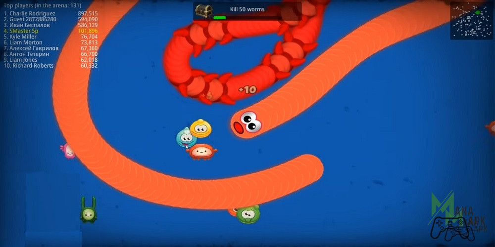 Worms Zone Mod APK Gameplay